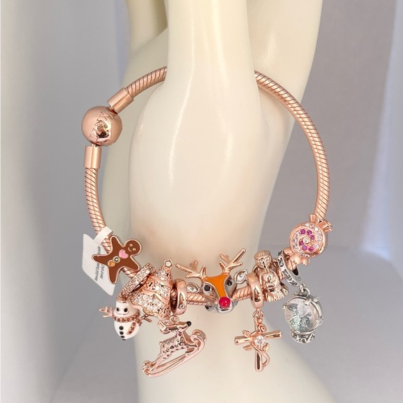 Linx Rose Gold Bracelet with Christmas Themed Charms - Picture 2 of 11